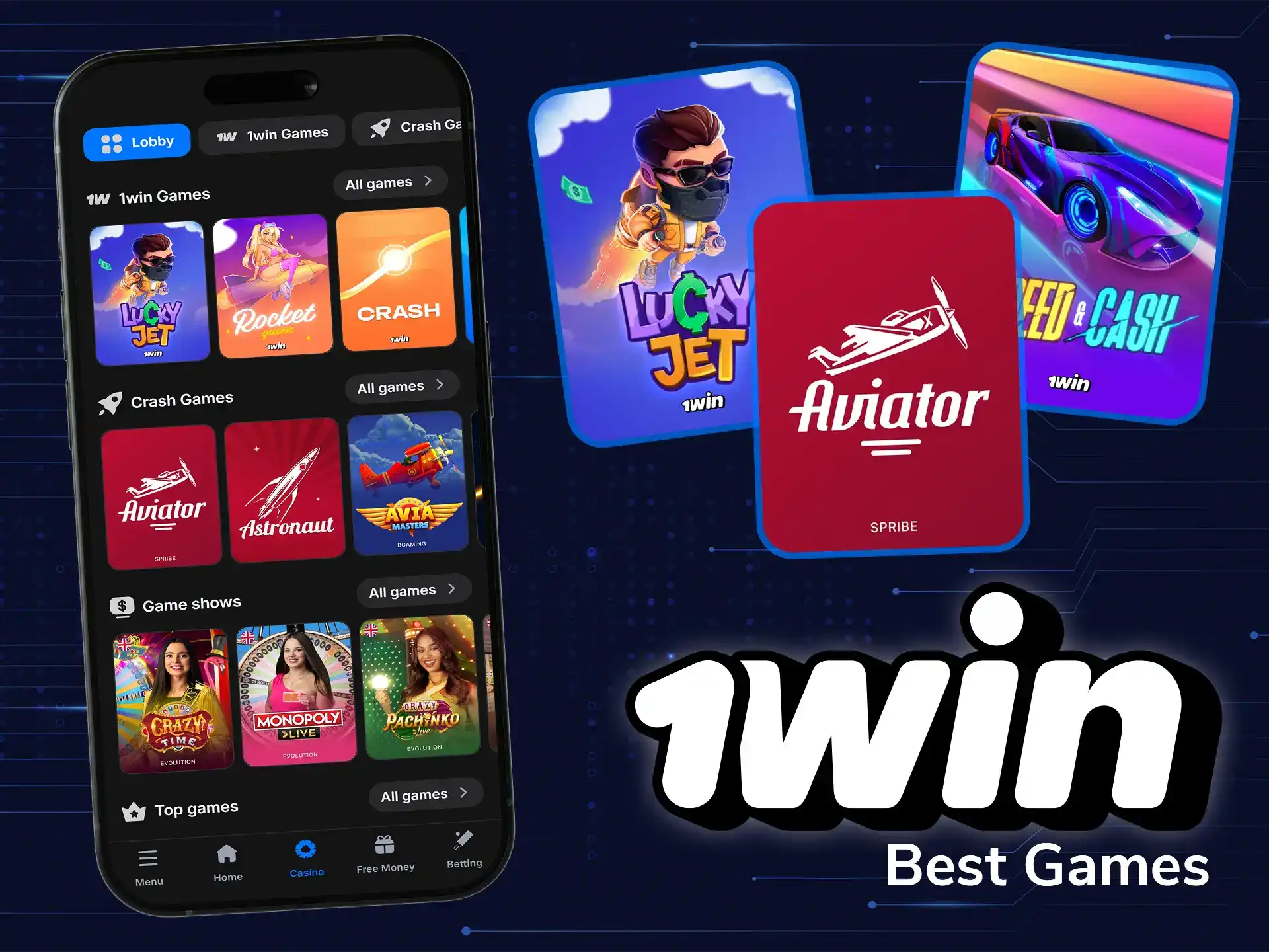 Playing 1win casino games on your smartphone